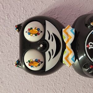Custom Jeweled Rainbow Classic Black Kit-Cat Klock Clock